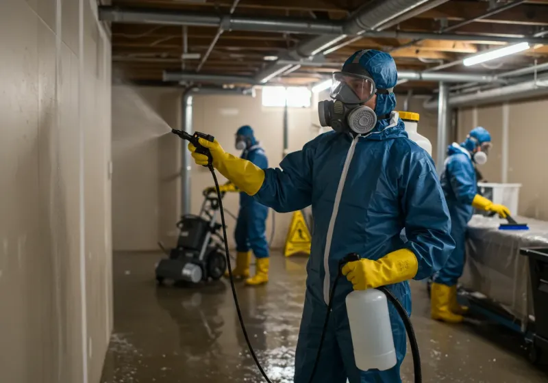 Basement Sanitization and Antimicrobial Treatment process in West Newbury, MA